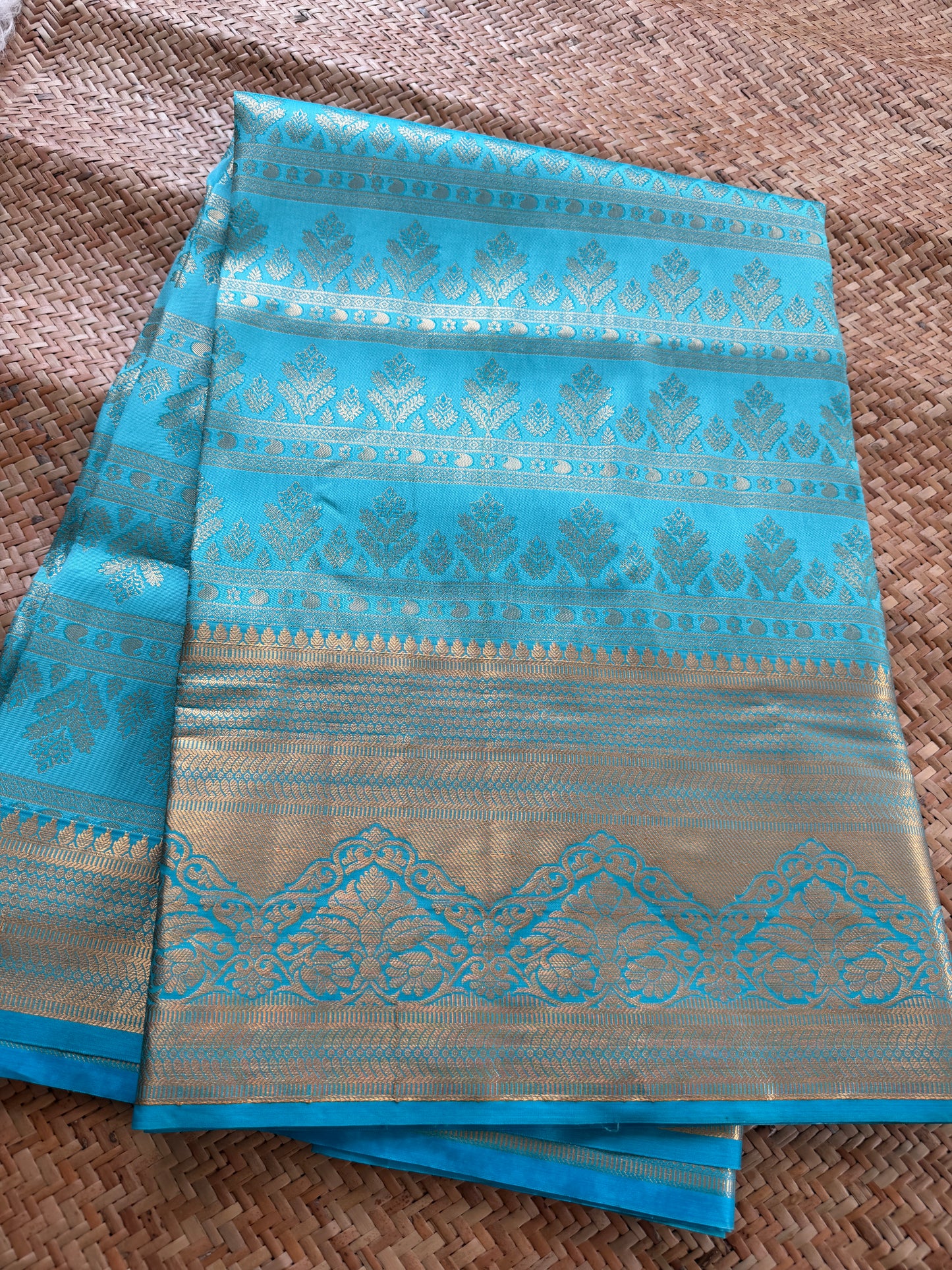 Sky Blue Semi Kanchi Brocade Pattu