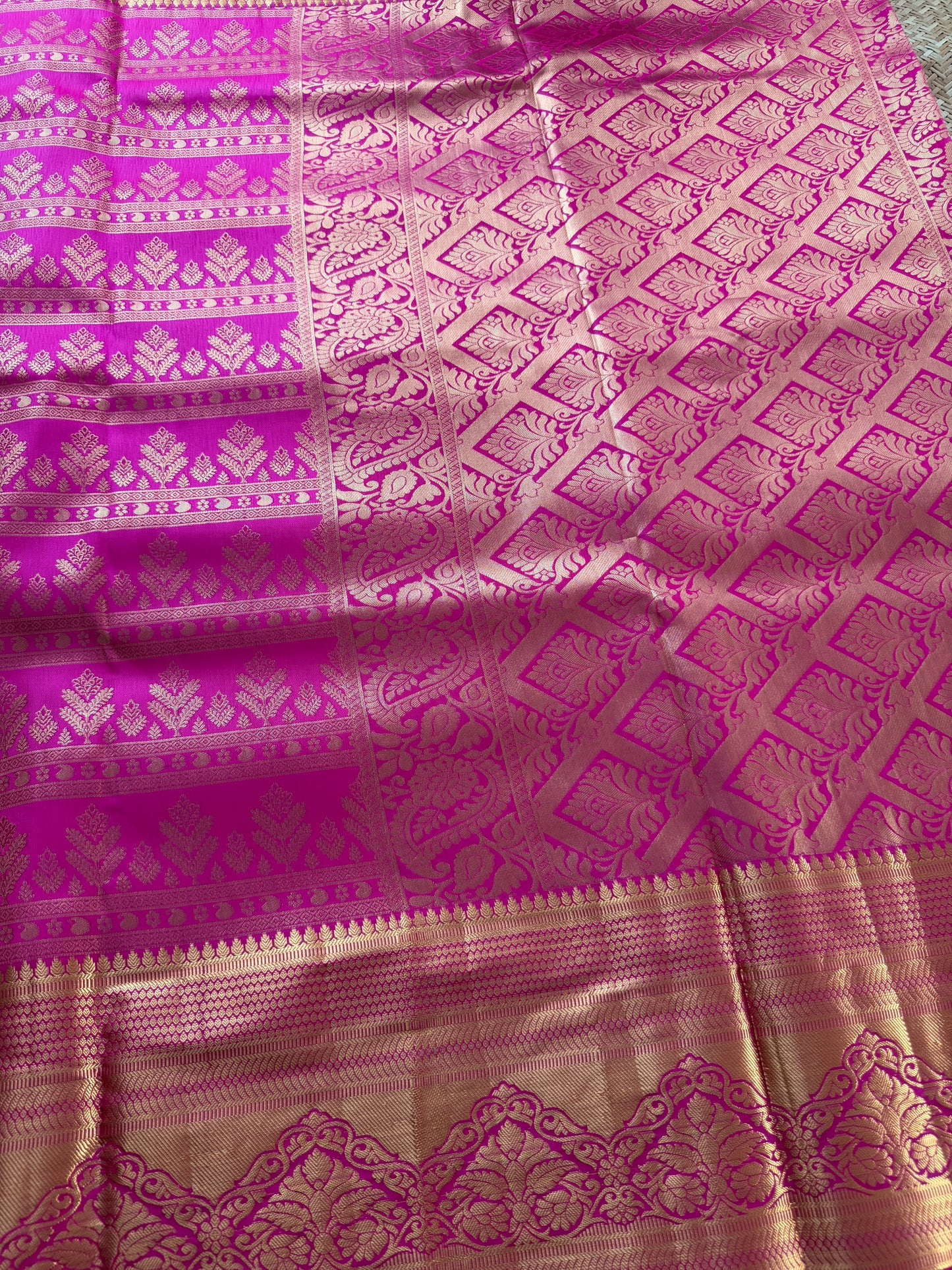 Rani Pink Semi Kanchi Brocade Pattu