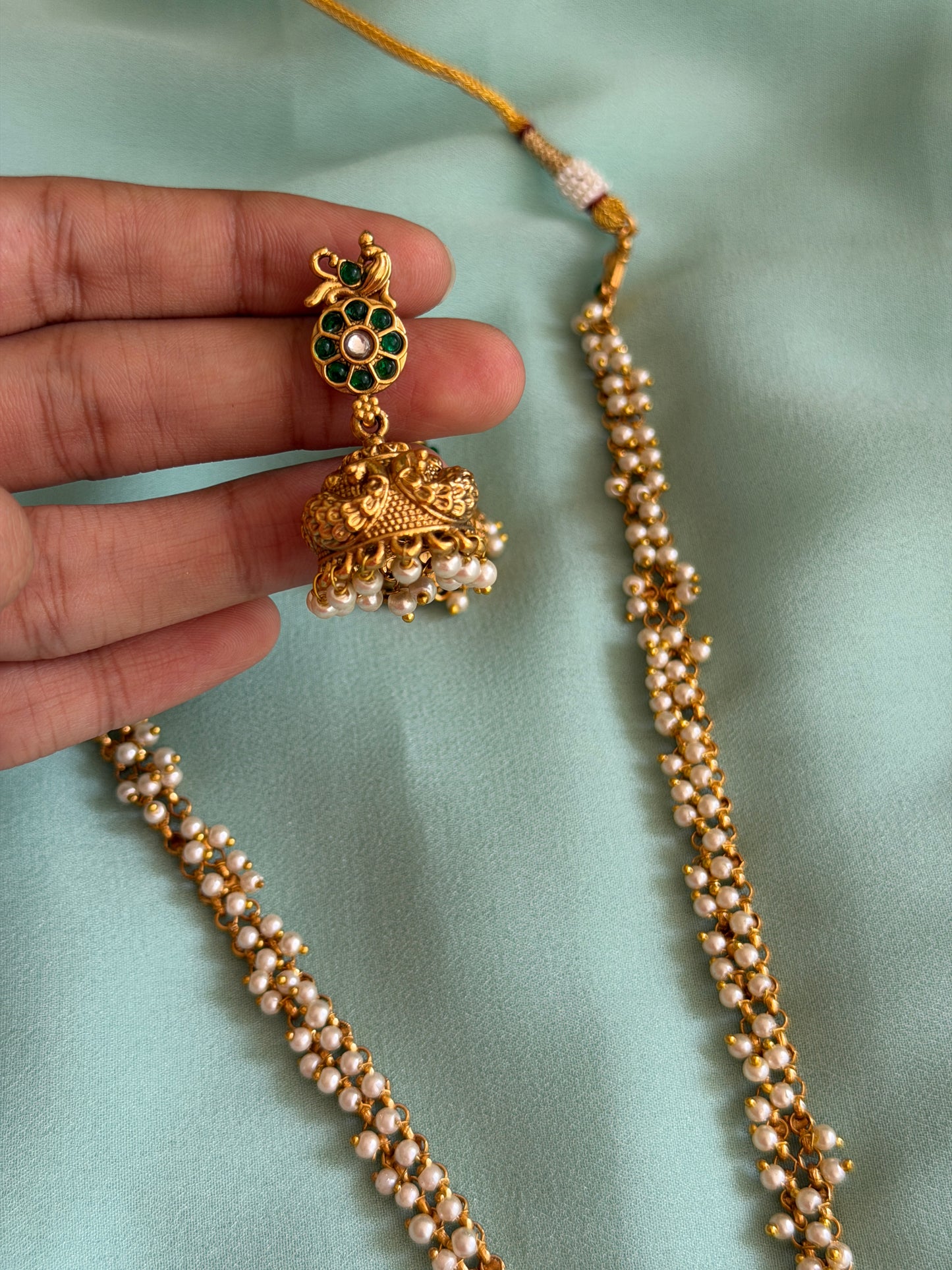 Padma Leela Pearl Short Haaram