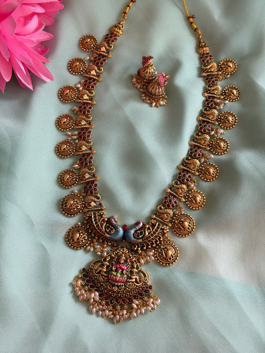 Hand painted Lakshmi Haaram Set