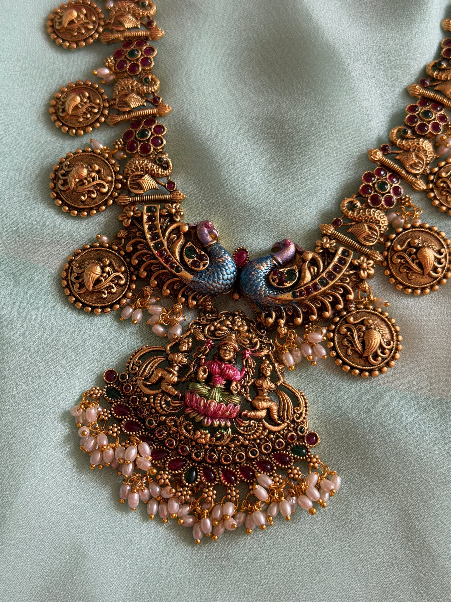 Hand painted Lakshmi Haaram Set