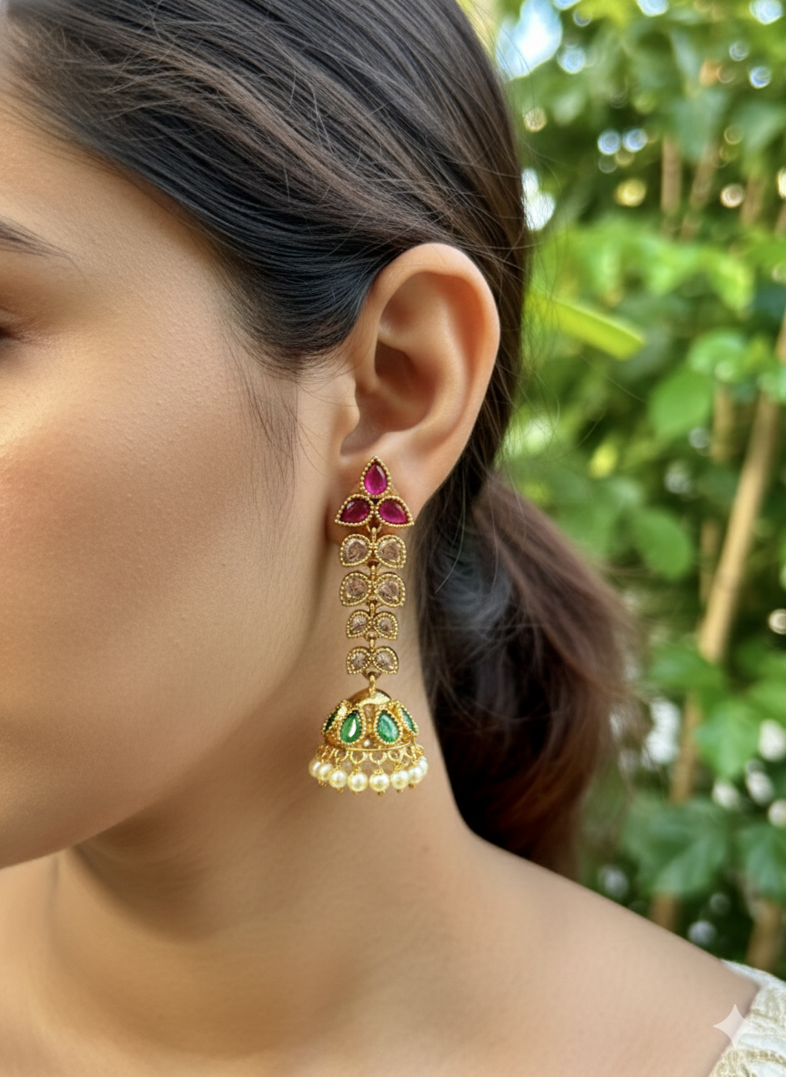 Cluster Leaf Jhumkas