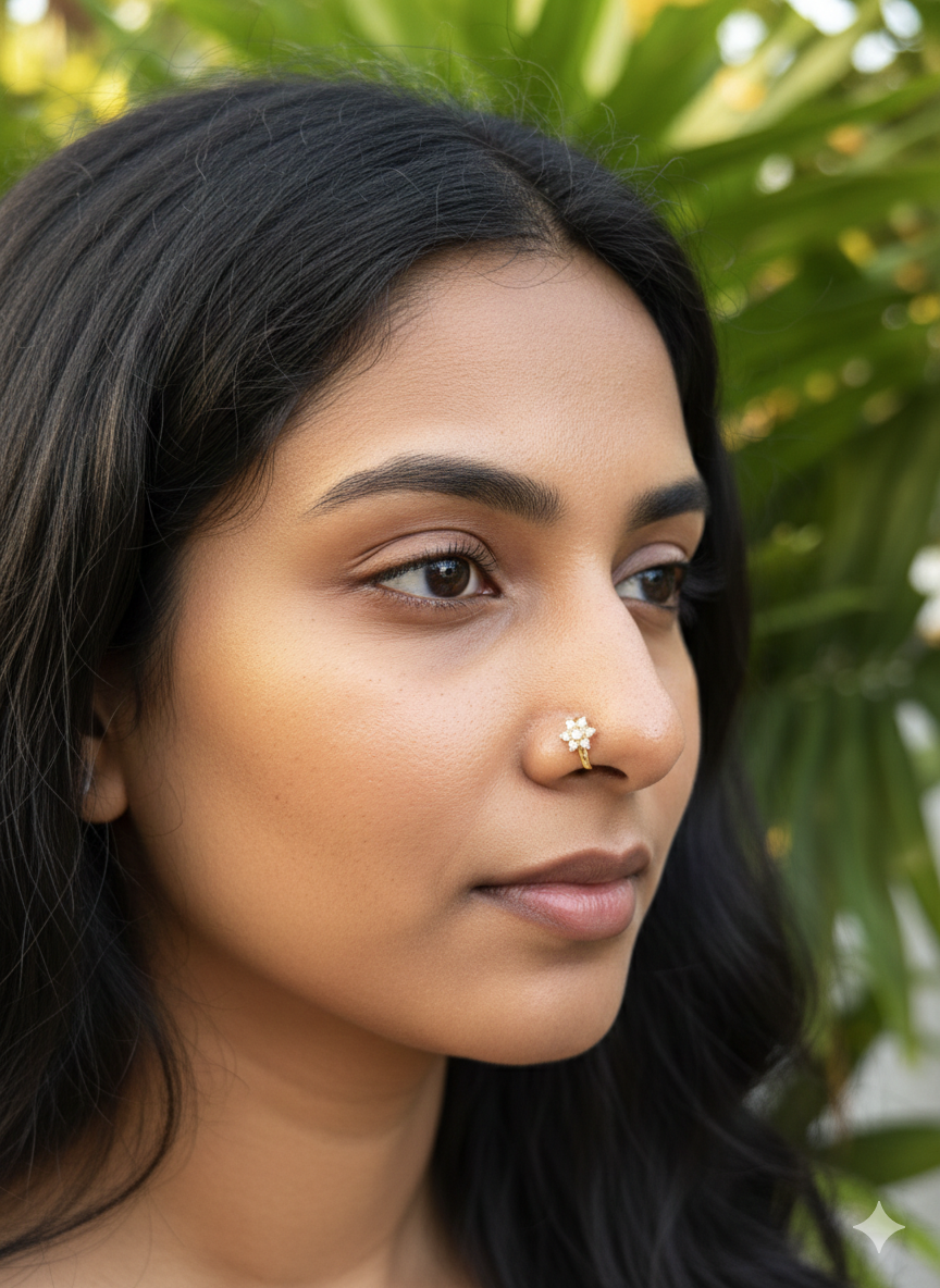 Flora Diamond Nose Pin