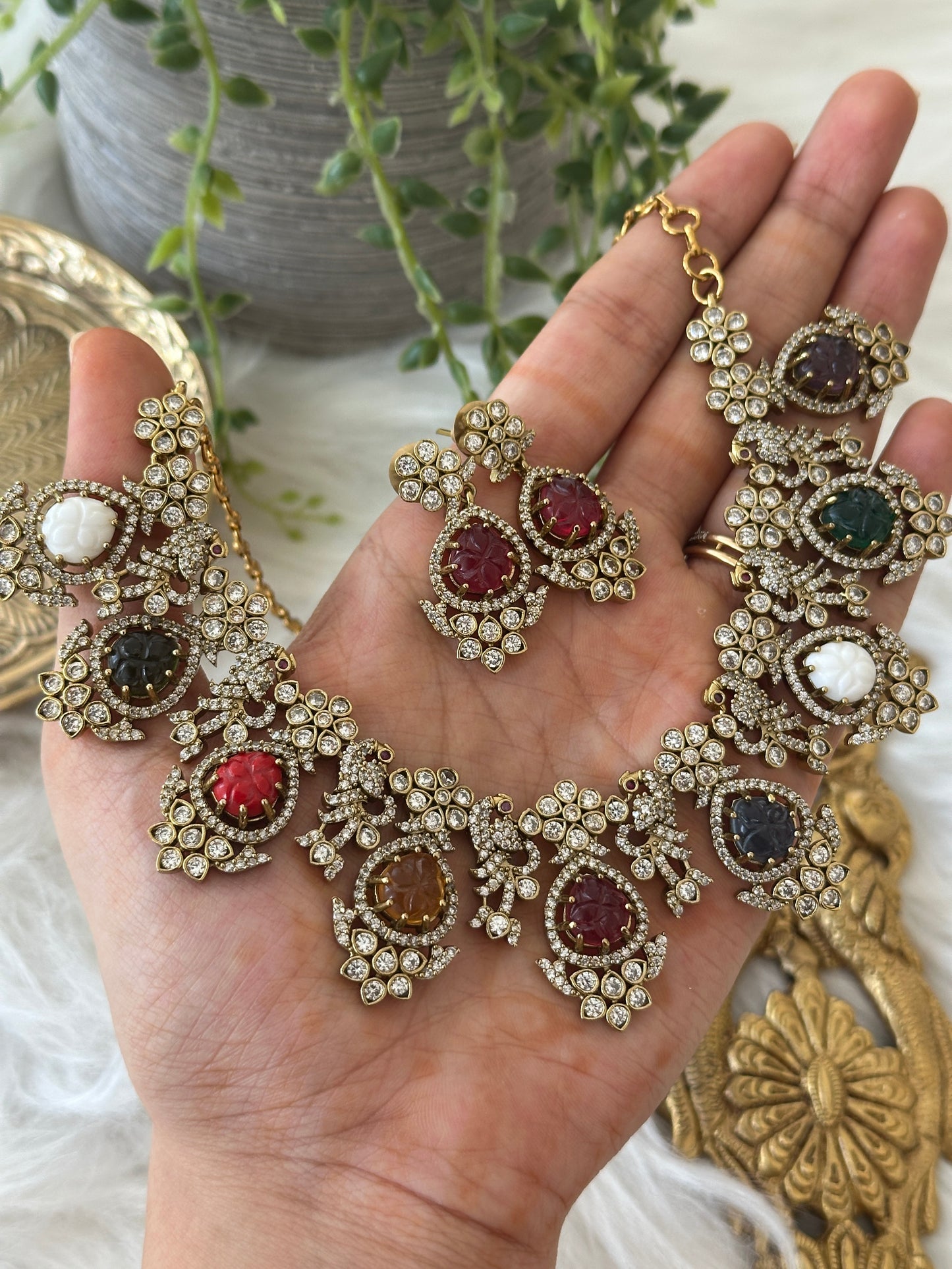 Premium Karishma Navaratna Necklace
