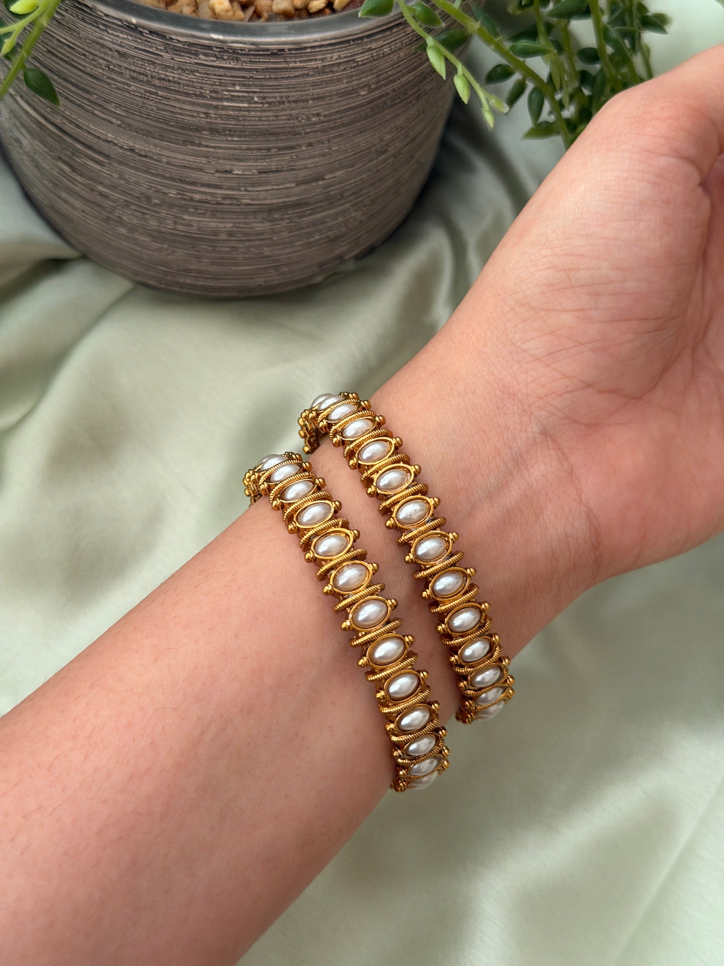 Gold Replica Navaratna Bangles