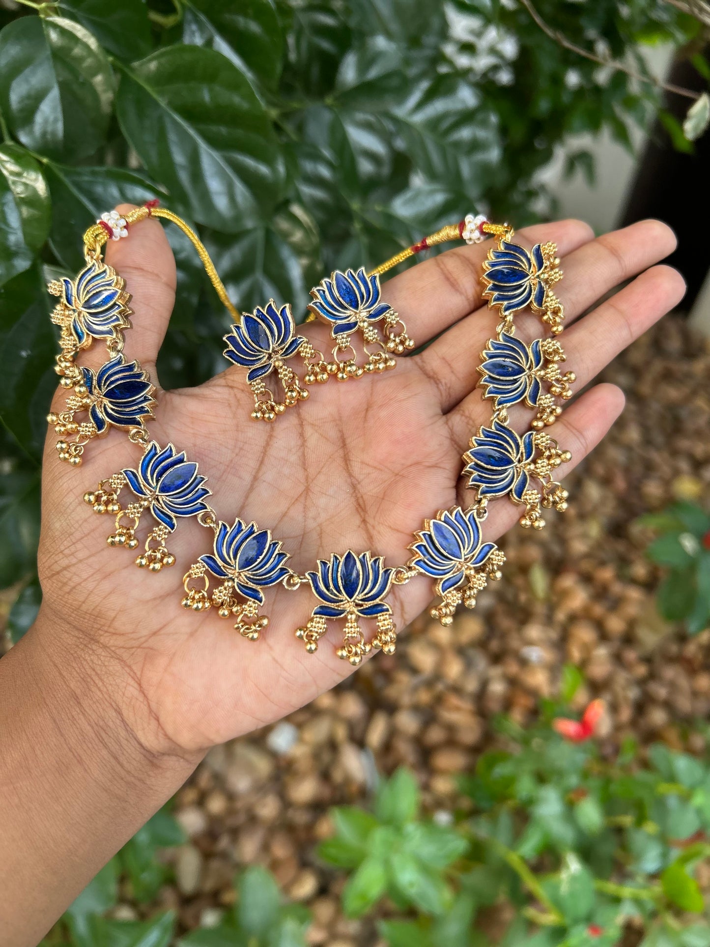 Lotus Gold Ghungroo Necklace