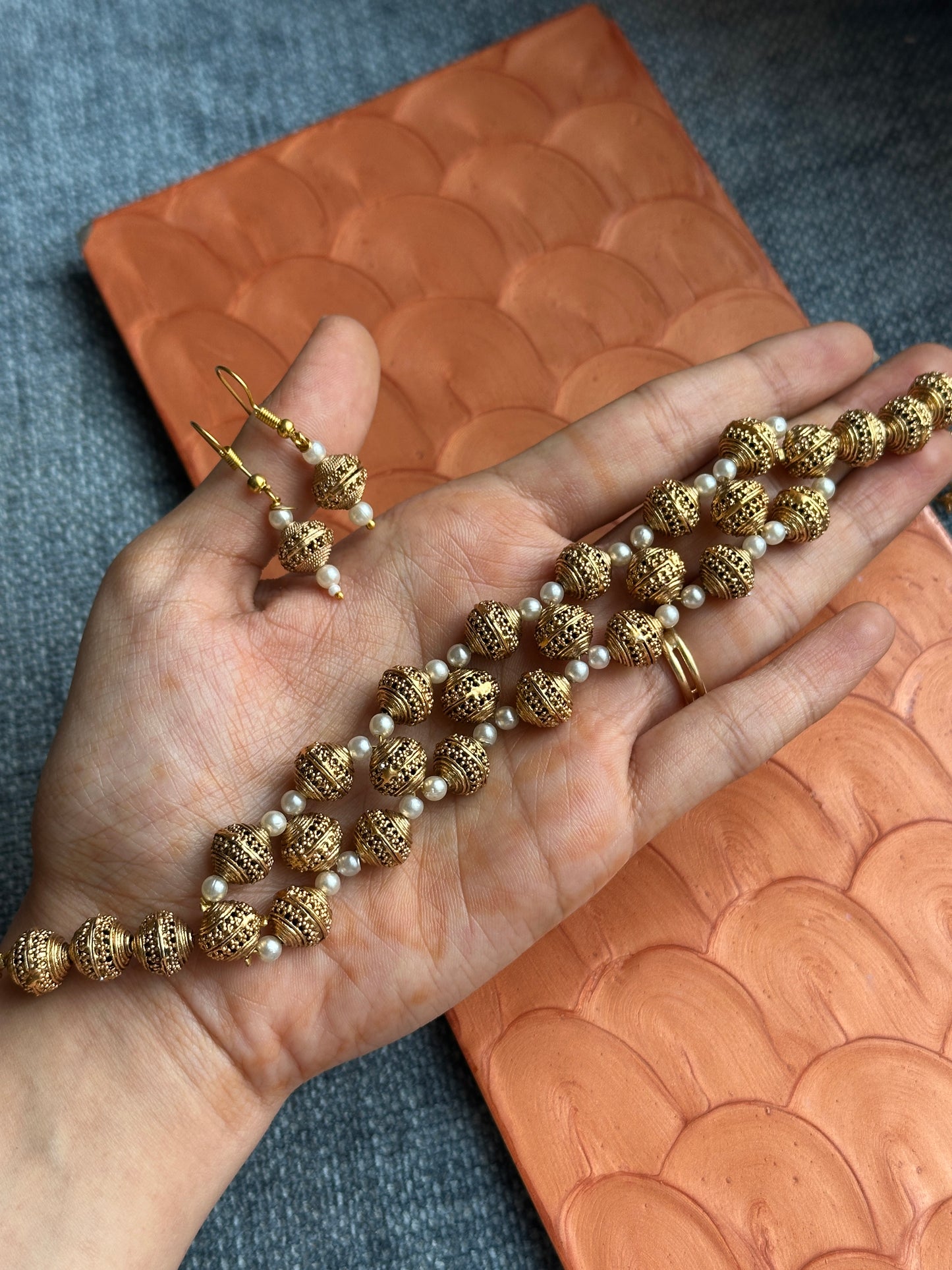 Gold Beaded Choker