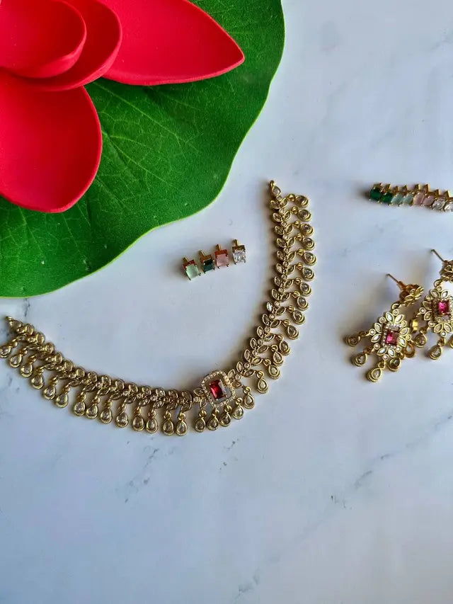 Premium AD Kundan Interchangable Necklace