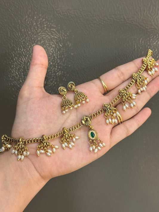 Snake chain rice Pearl choker
