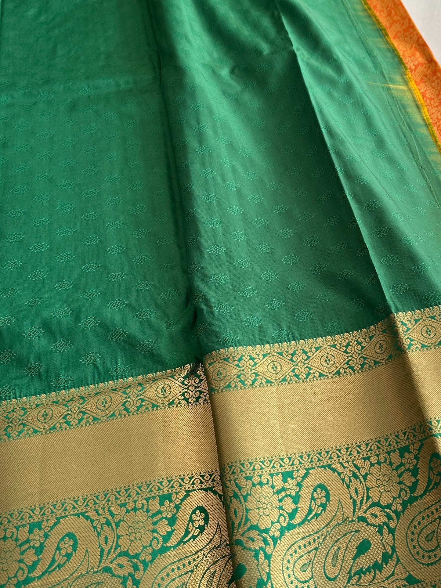 Miranda Orange Kanchi Tissue Silk saree