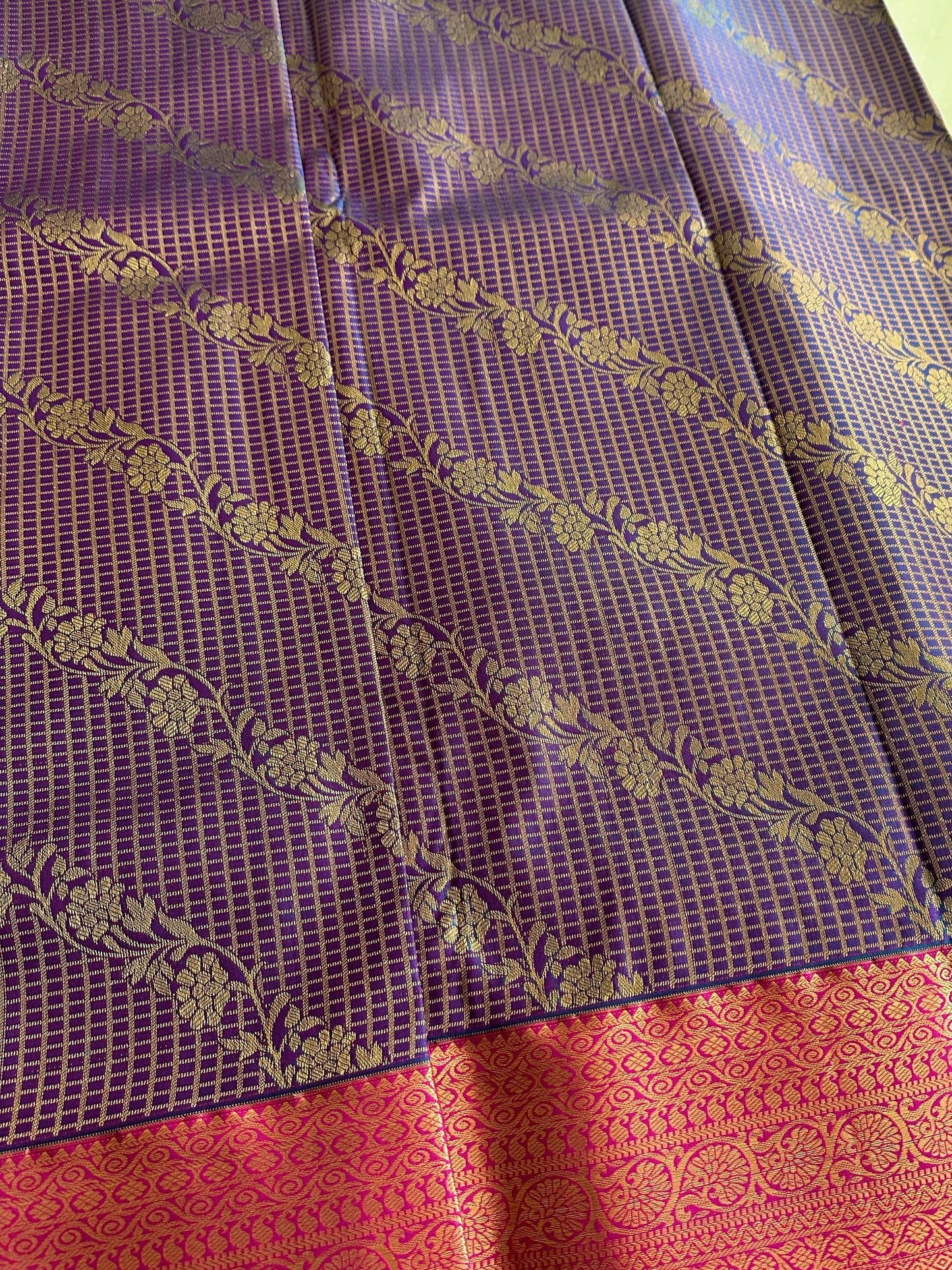 Purple Chettinad Kanchi Tissue Silk Saree