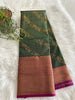 Peacock Green Chettinad Kanchi Tissue Silk Saree