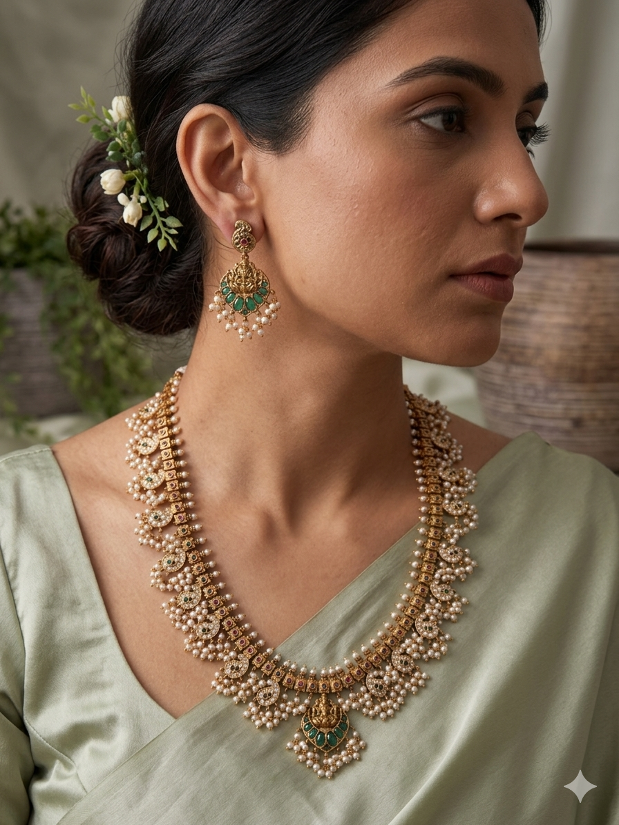 Bhavana Emerald Guttapusalu Haaram