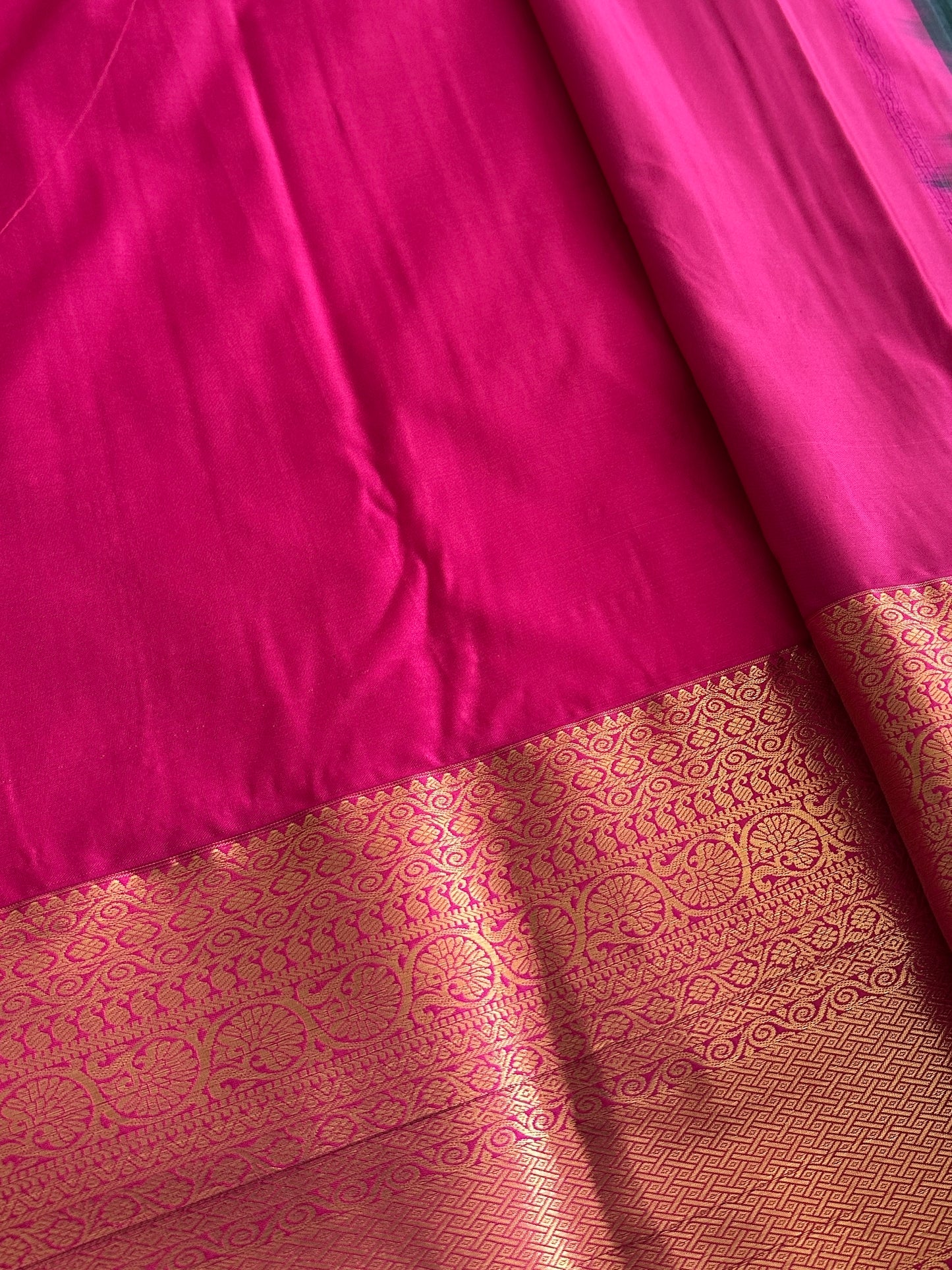 Peacock Green Chettinad Kanchi Tissue Silk Saree