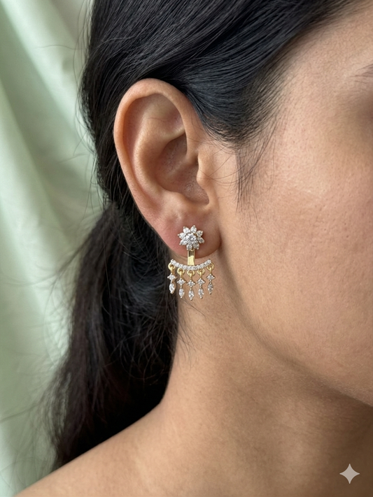 Diamond 2-1 waterfall Stud