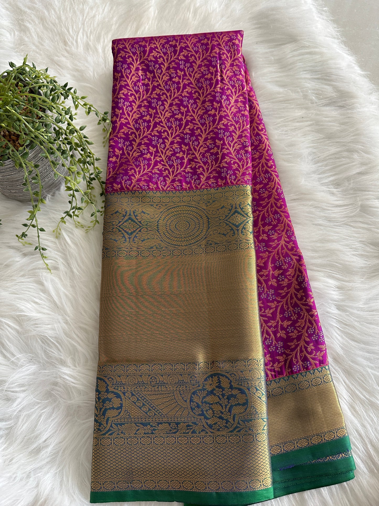 Jam Purple Kanchi Tissue Silk Saree