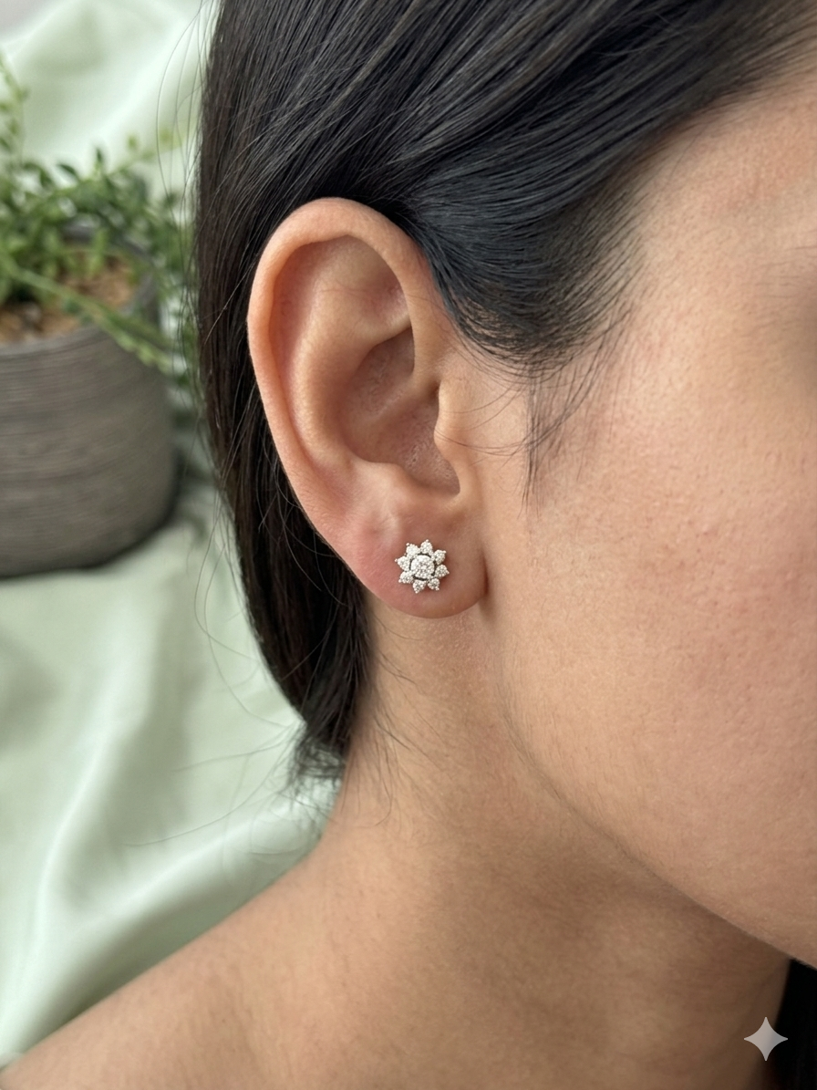 Diamond 2-1 waterfall Stud