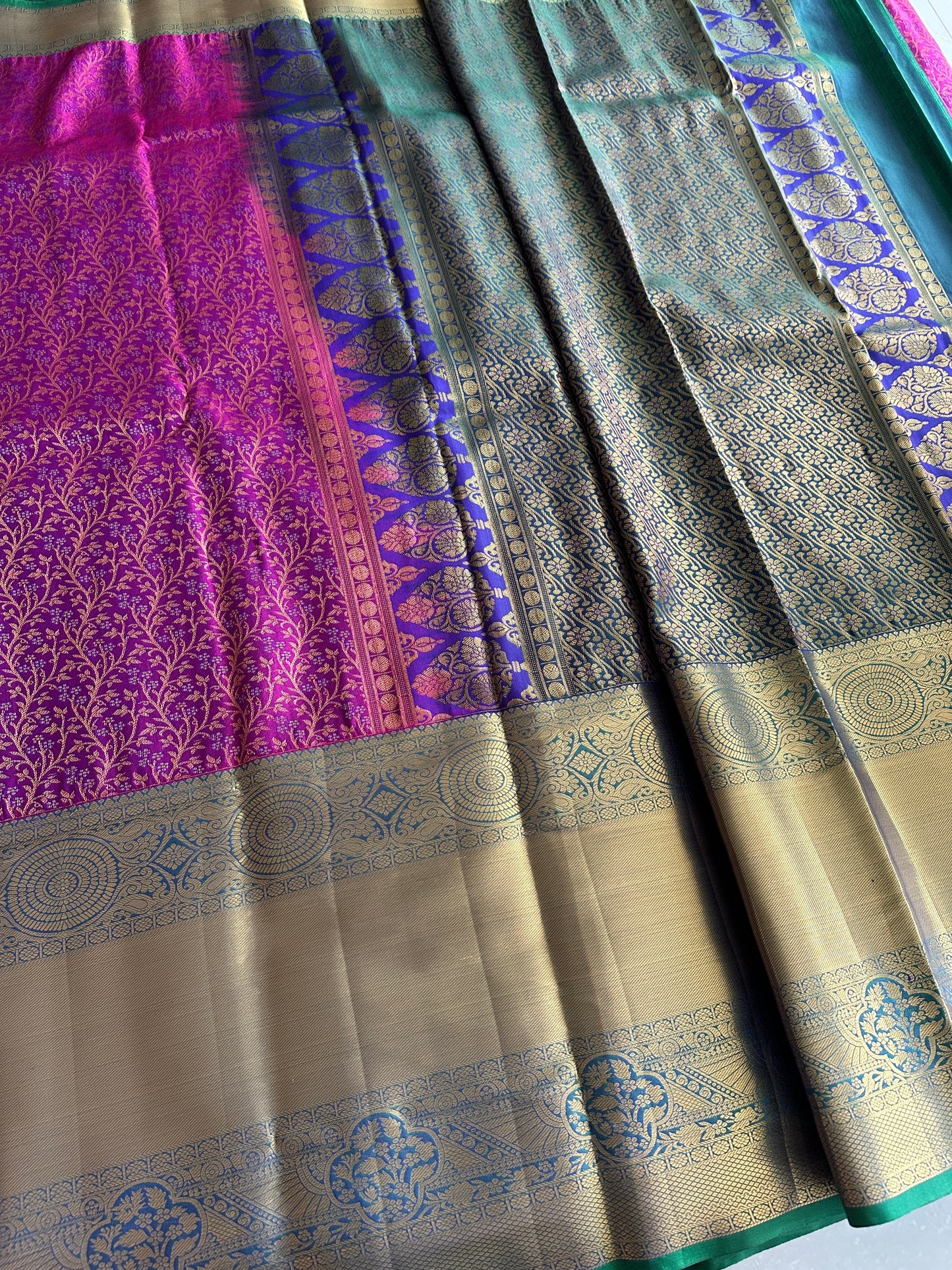 Jam Purple Kanchi Tissue Silk Saree