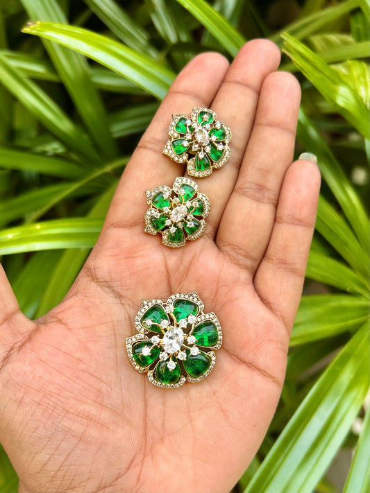 Floral Pendant & Studs Combo