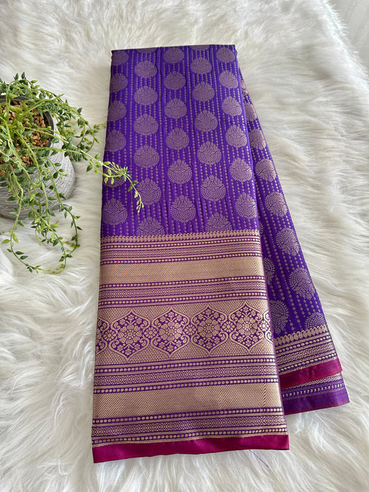 Hide And Seek Purple Semi Tissue Silk Saree