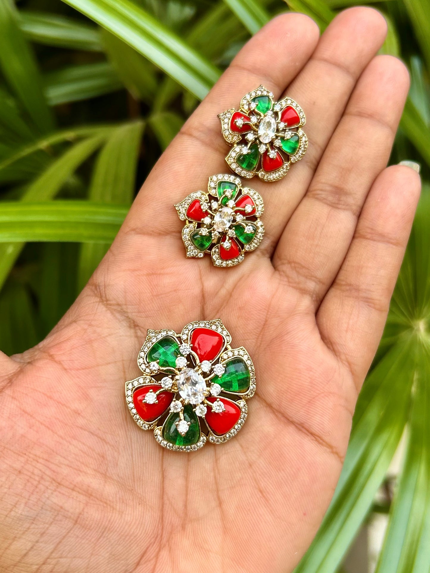 Floral Pendant & Studs Combo