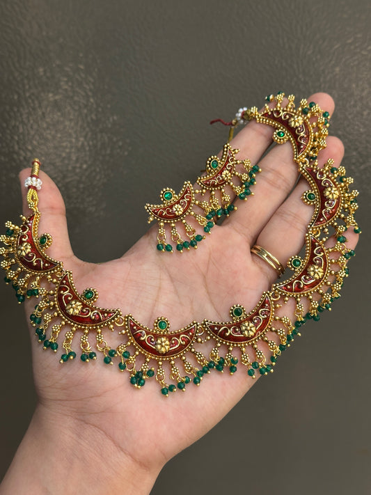 Meenakaari Chaand Baali Necklace