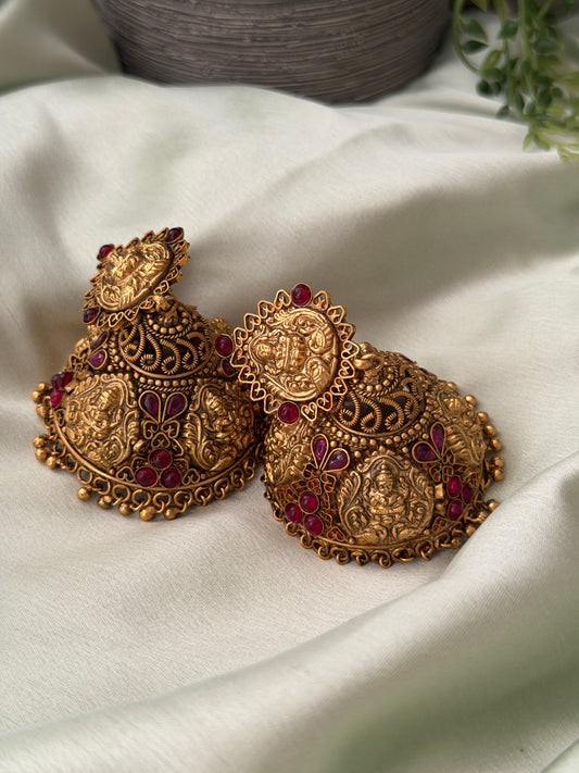Light weighted Antique Bridal jhumkas