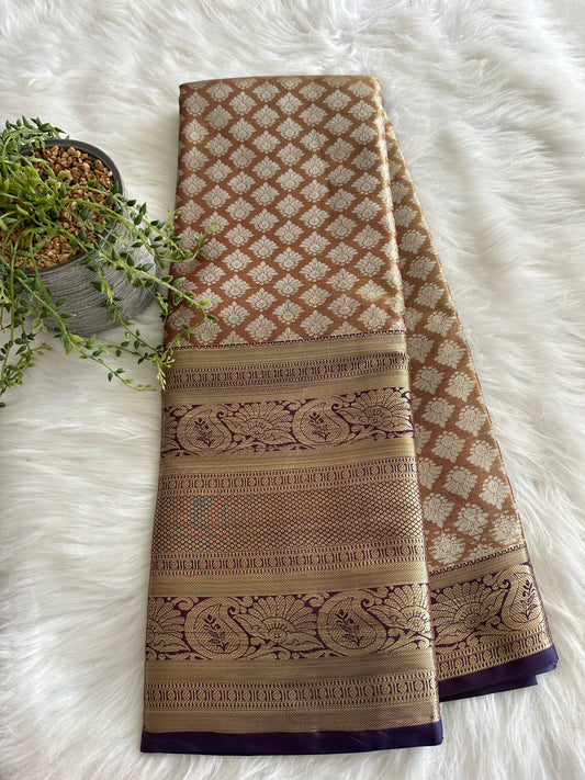 Cold Coffee Kanchi Tissue Silk Saree