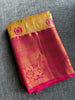Mimosa Yellow Tulips Kanchi Tissue Silk Saree