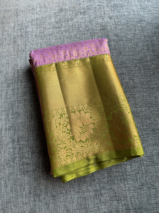 Iris Purple Pure Kanchi Tissue Silk