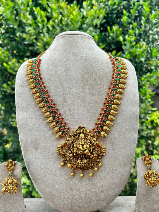 Premium Gold Replica Ganesha Haaram