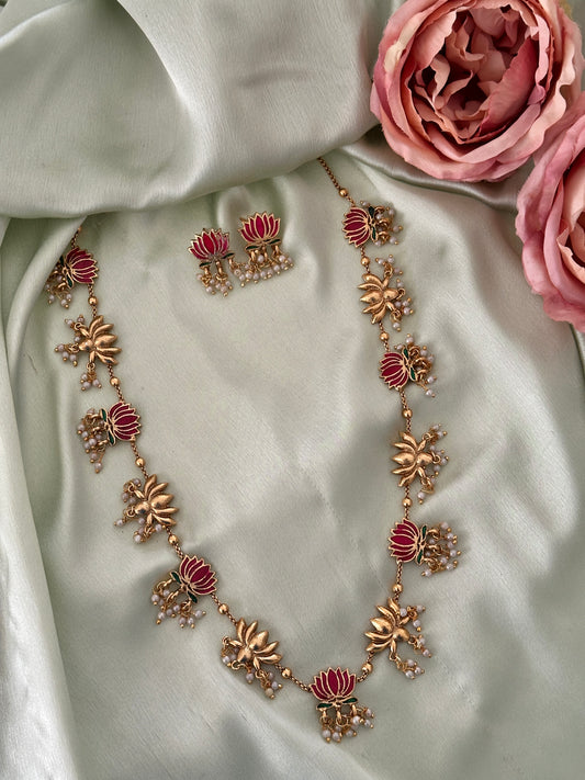 Manju x Golden Lotus Haaram Set