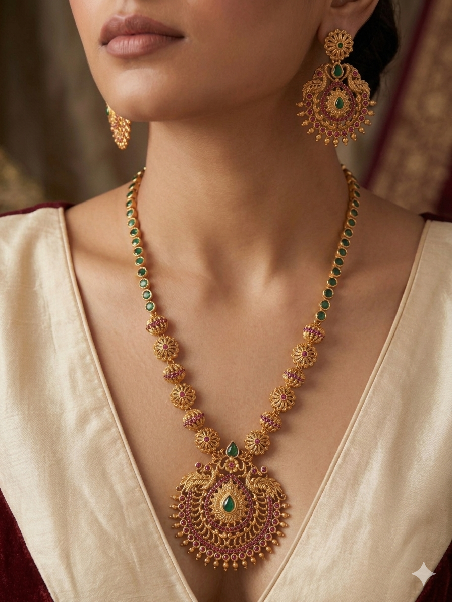 Emerald Chakra Haaram