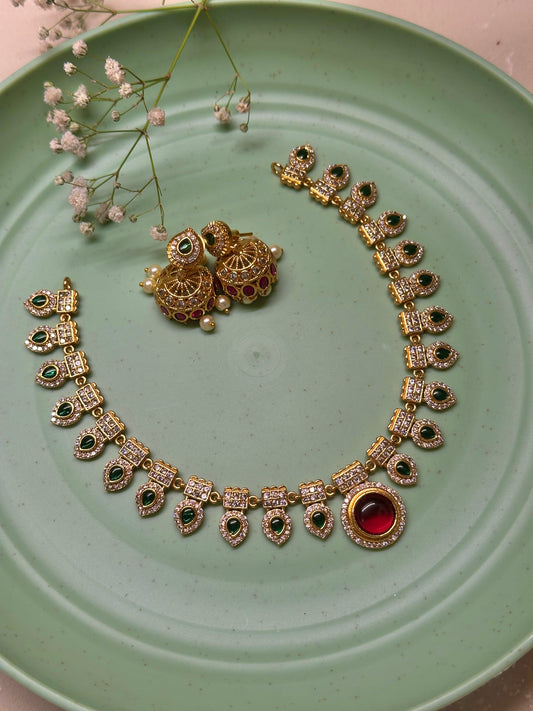 Ruby Pendant AD Palakka Necklace