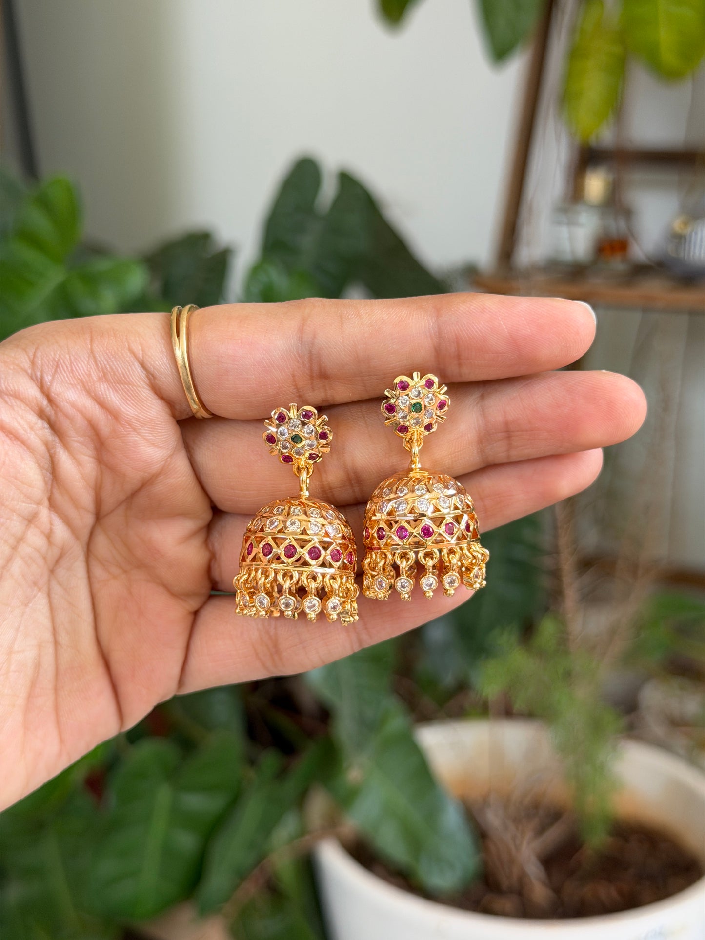 Flora Vintage Jhumkas