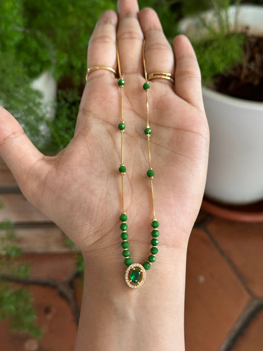 Green bead Emerald Chain