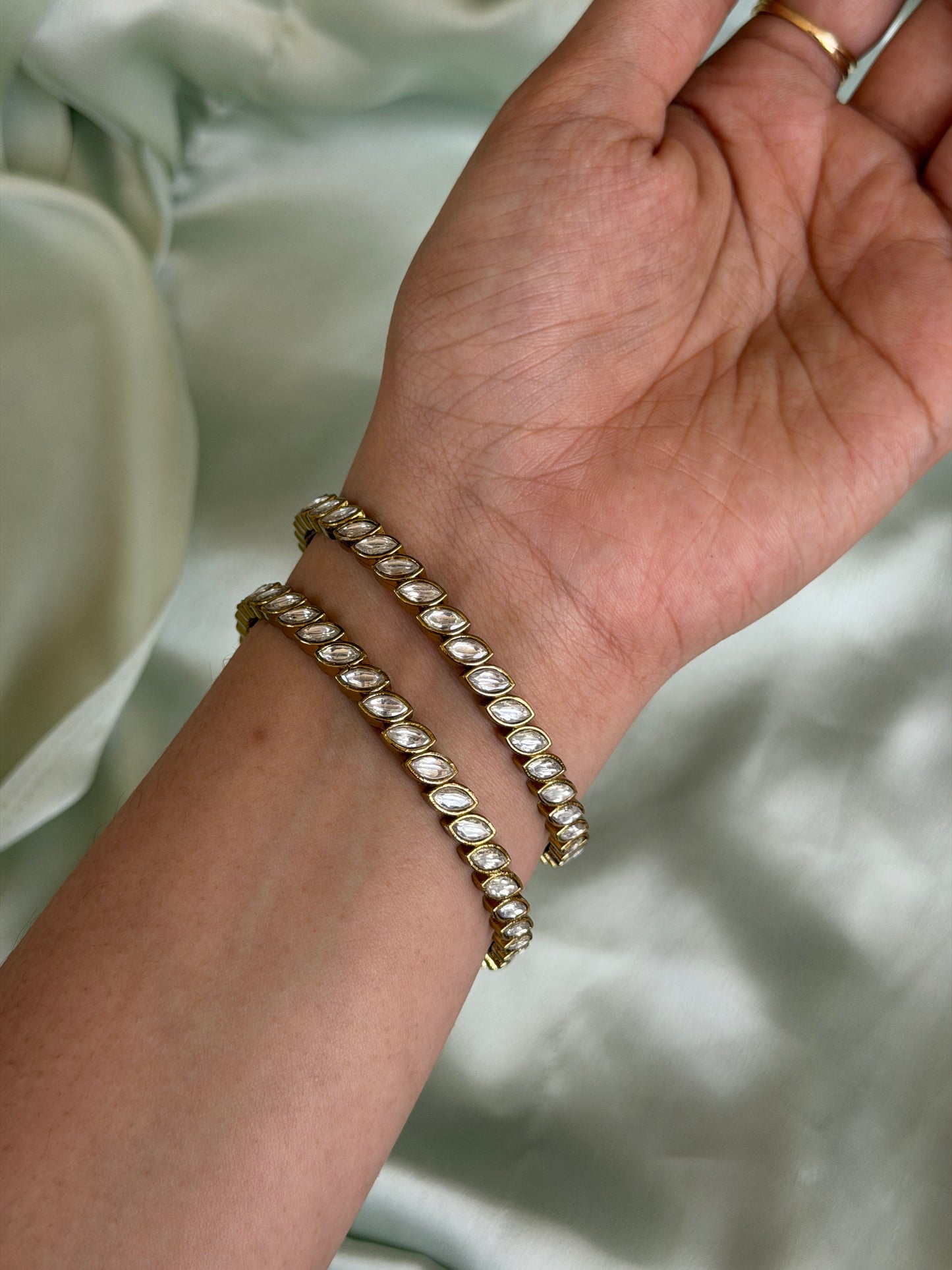 Jadau leaf Bangles