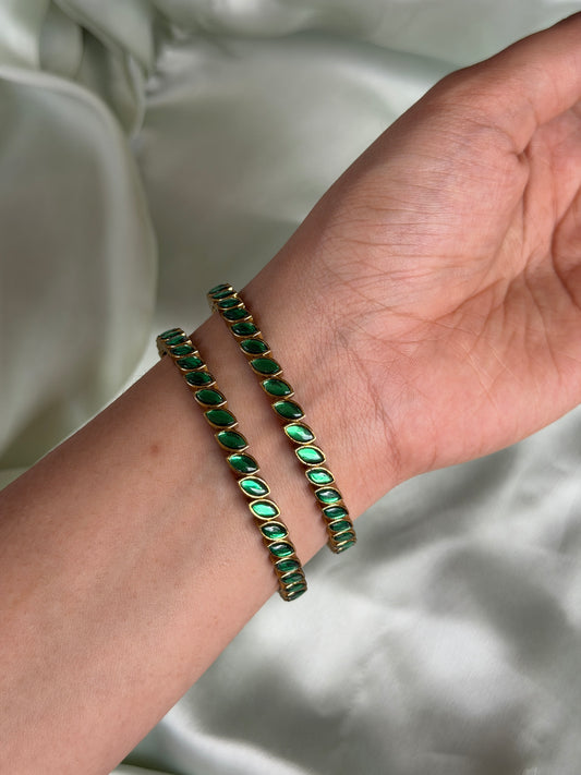 Jadau leaf Bangles