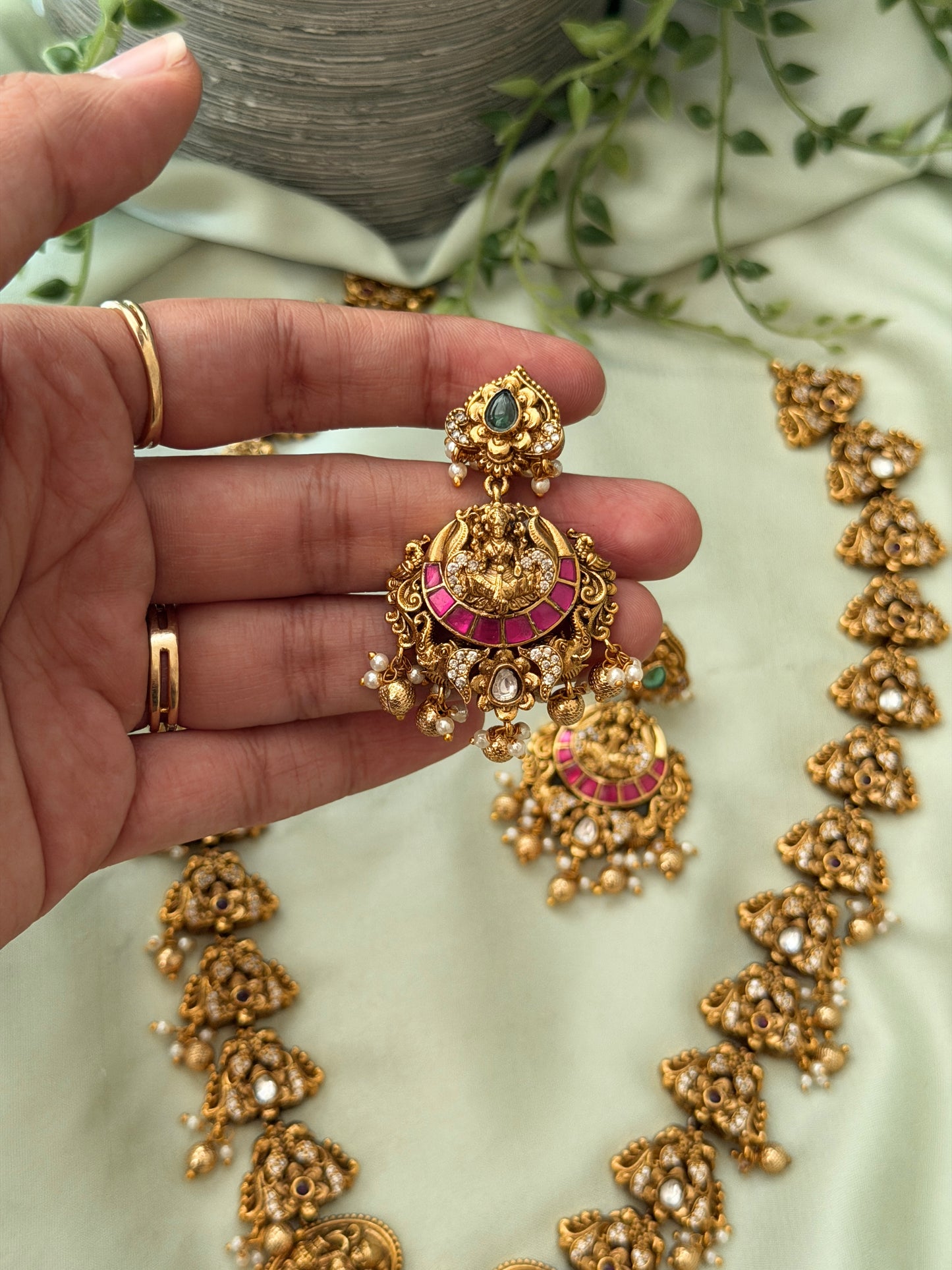 Medha Gold Replica Haaram Set