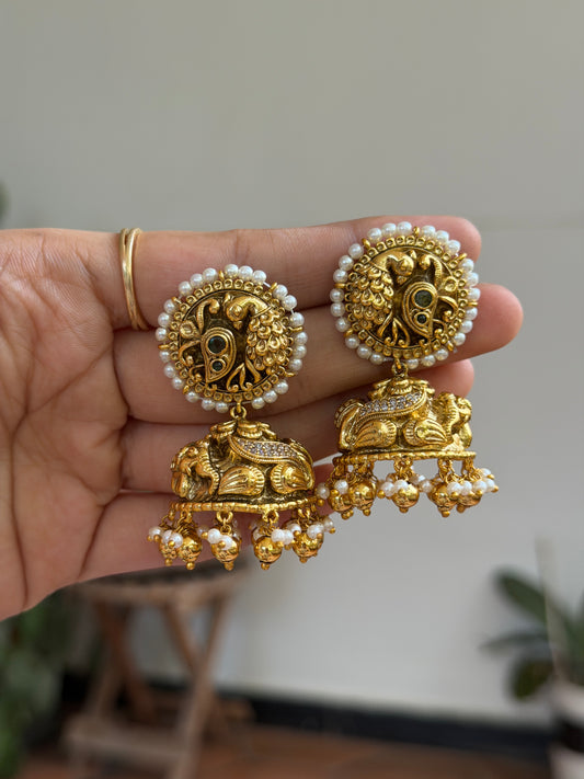 Pearl Chakra Azura Jhumkas