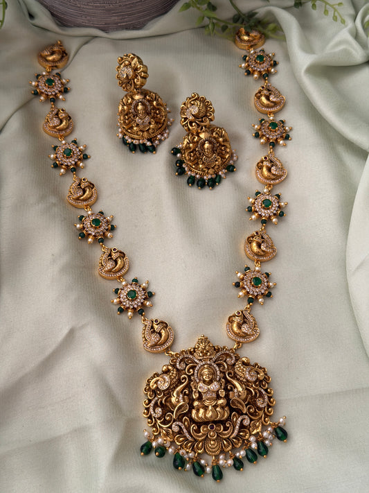 Hemavathi Emerald Bead Haaram Set
