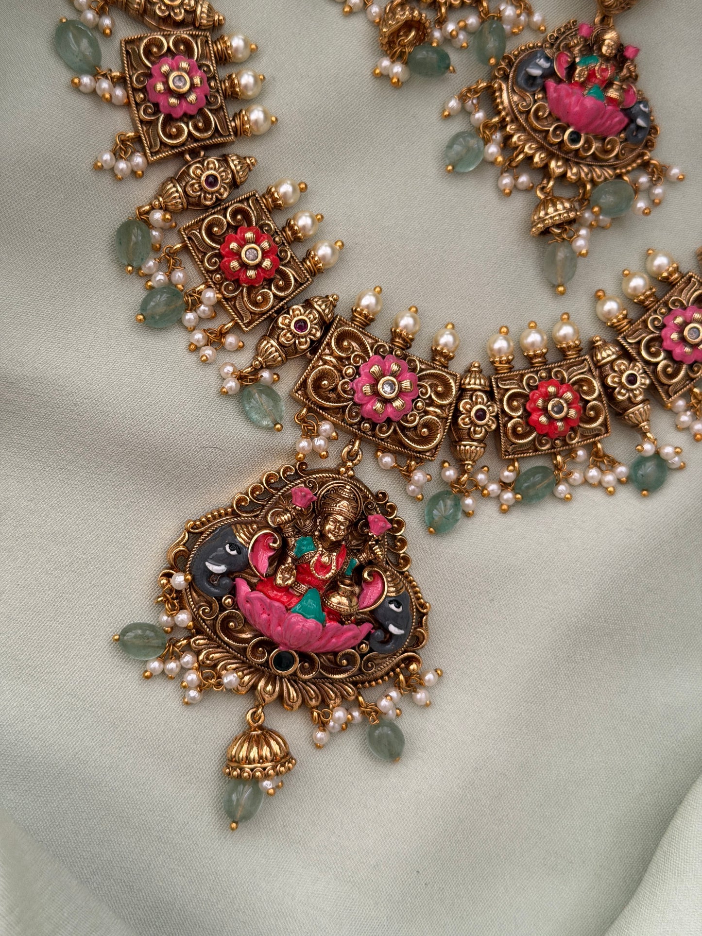 Tulsi Meenakari Necklace set