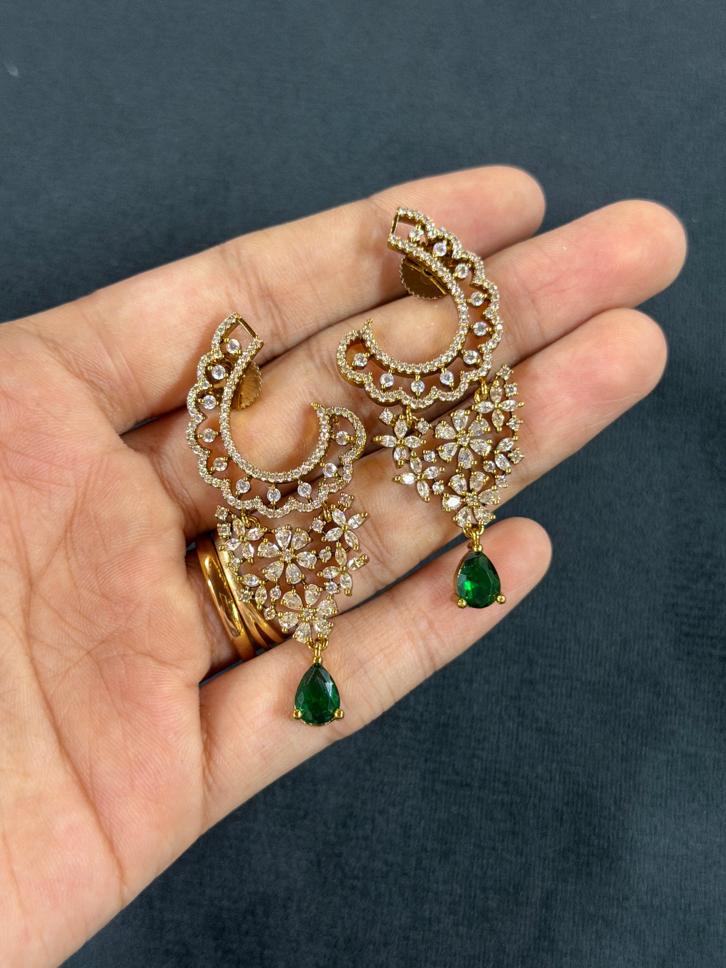 Chandra Chaandbali AD Earrings