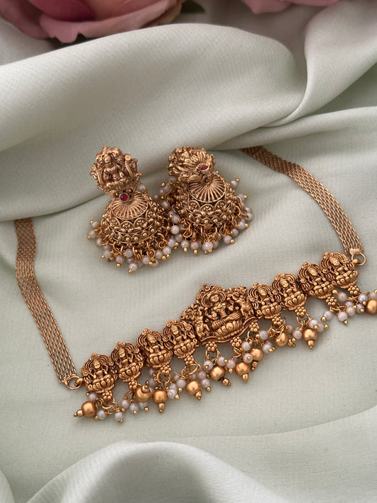 Bhuvaneshwari Choker Set with Jhumkas