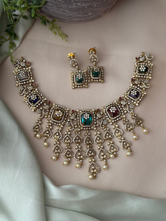 Premium Navaratna AD Necklace