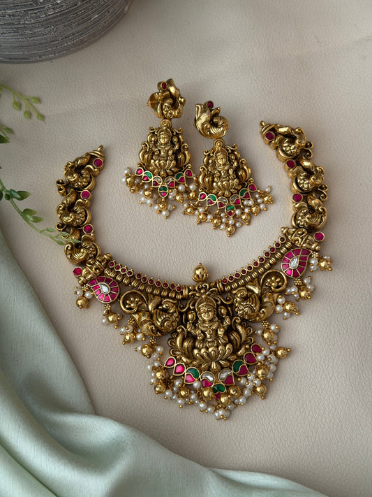 Vridha Jadau Temple Necklace