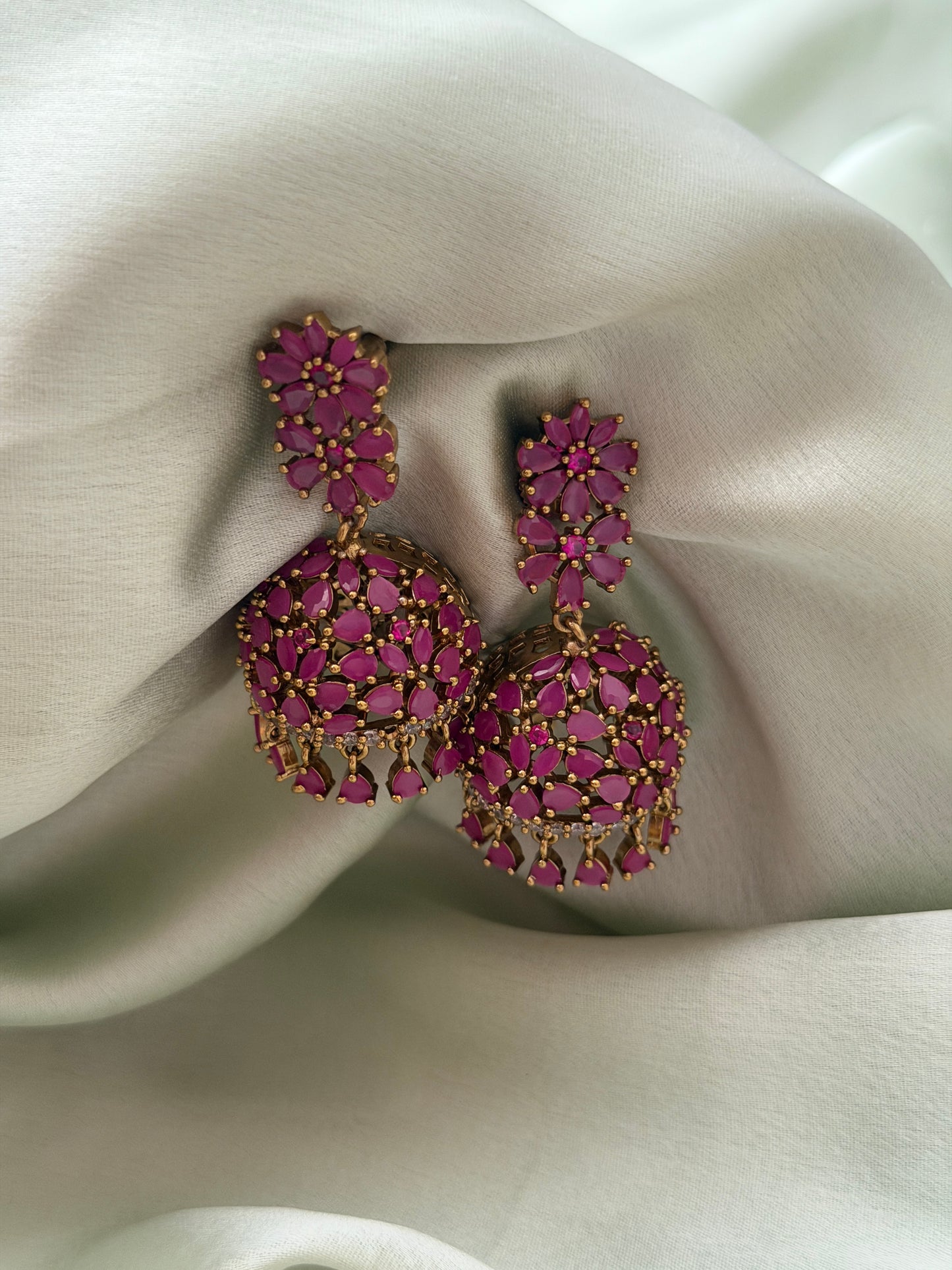 Flora Stone Jhumkas