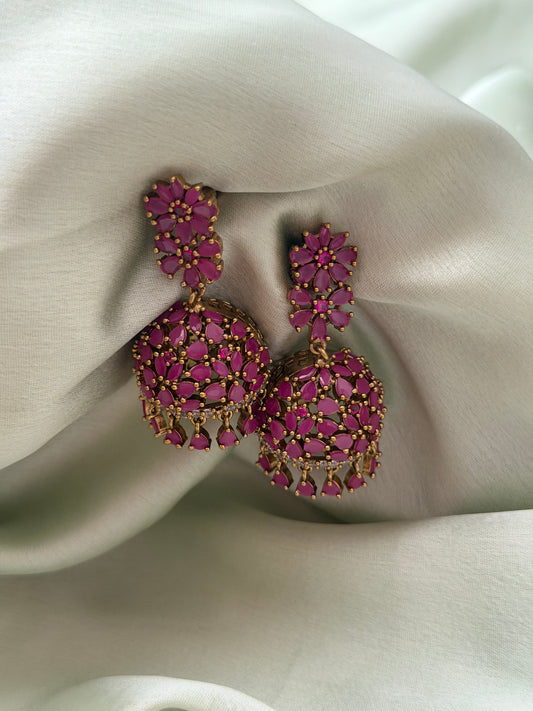 Flora Stone Jhumkas
