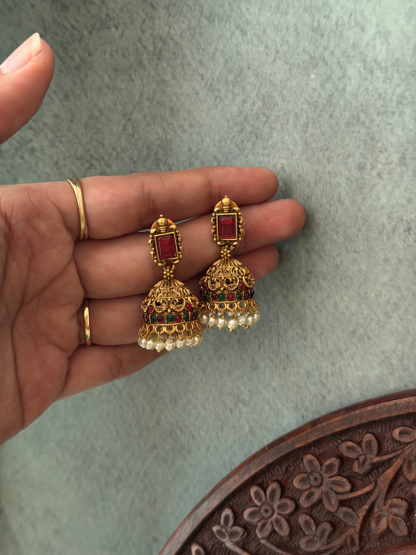 Non Idol Baby Ruby Jhumkas
