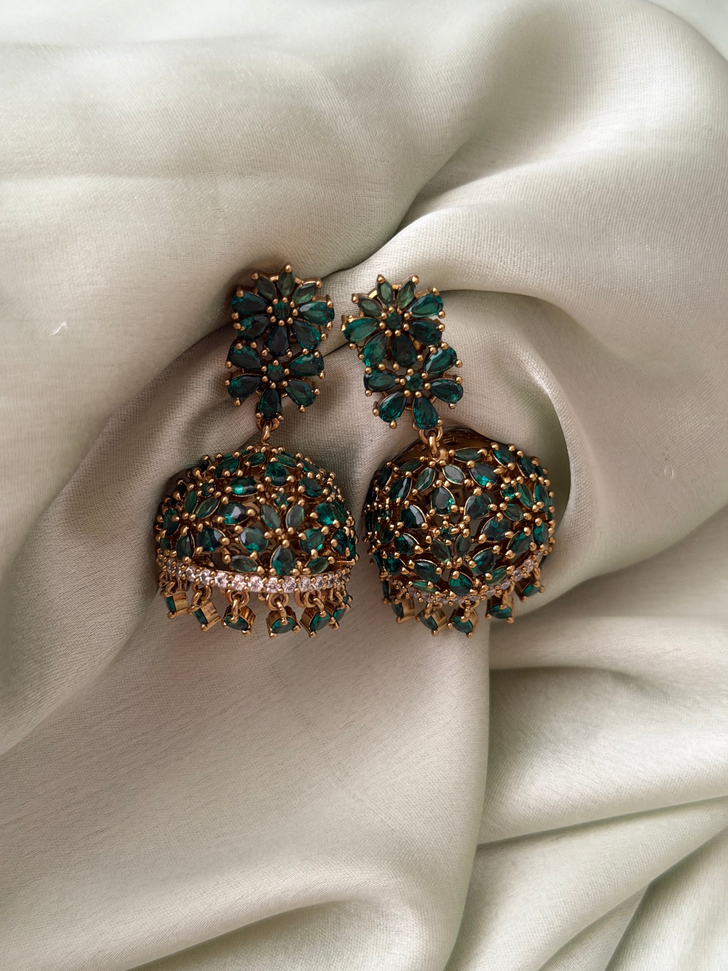 Flora Stone Jhumkas